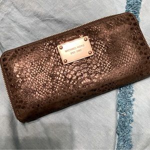 MK Wallet with Snakeskin Pattern